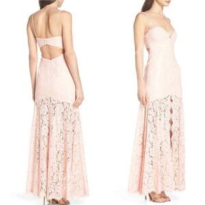 FAME & PARTNERS THE BABE PINK LACE GOWN DRESS sz US 4/ AUS 8